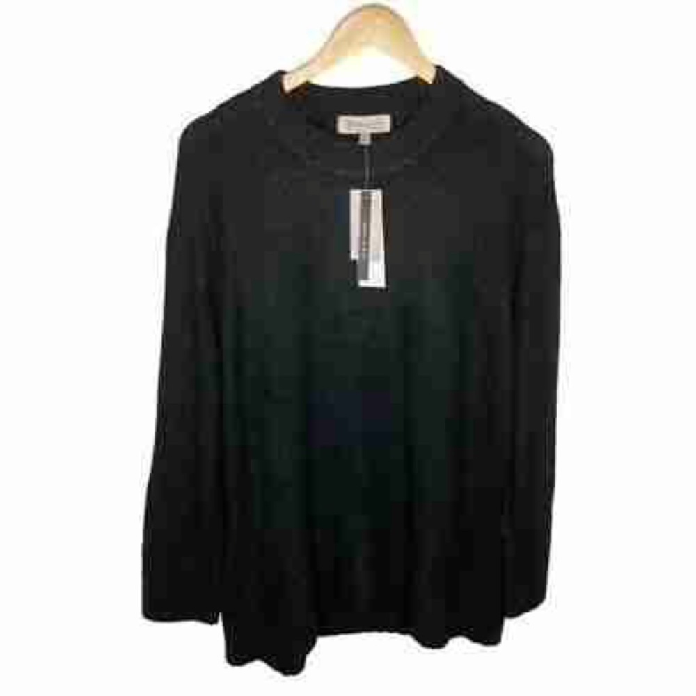 Black oversized wool blend soft sweater